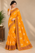 Yellow Cotton Bandhani Saree