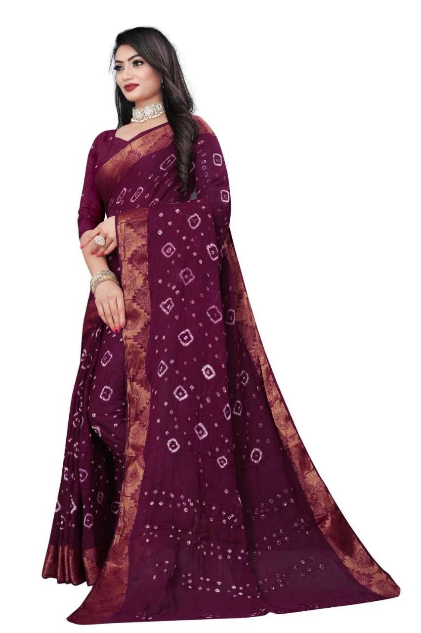 Women's Cotton Bandhani with traditional ethnic design bandhani saree