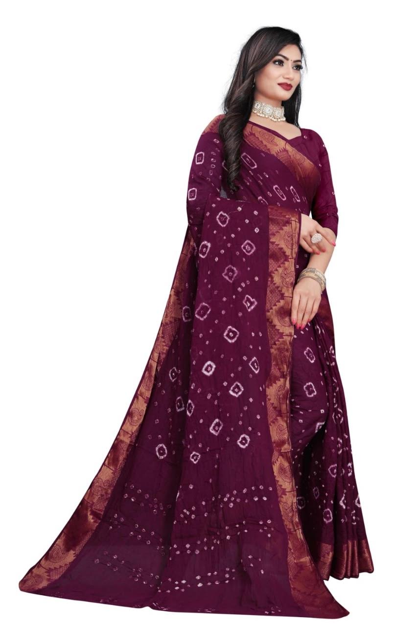 Women's Cotton Bandhani with traditional ethnic design bandhani saree