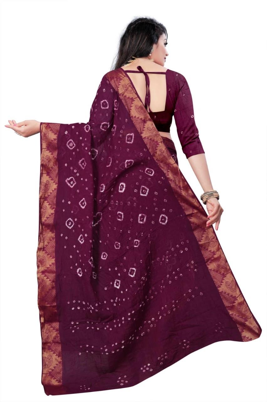 Women's Cotton Bandhani with traditional ethnic design bandhani saree