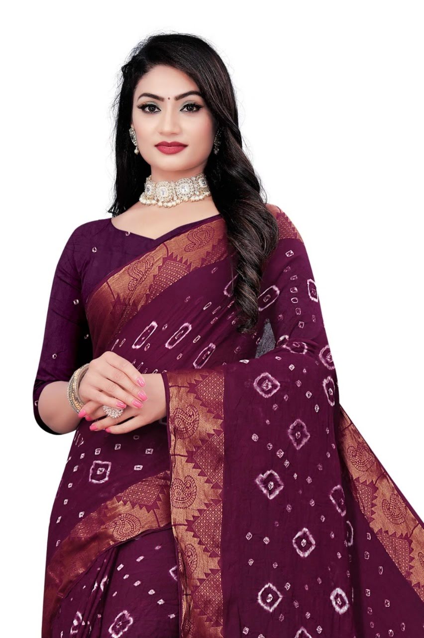 Women's Cotton Bandhani with traditional ethnic design bandhani saree