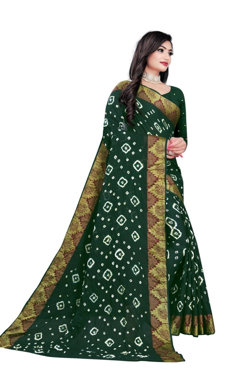 Women's Cotton Bandhani with traditional ethnic design bandhani saree
