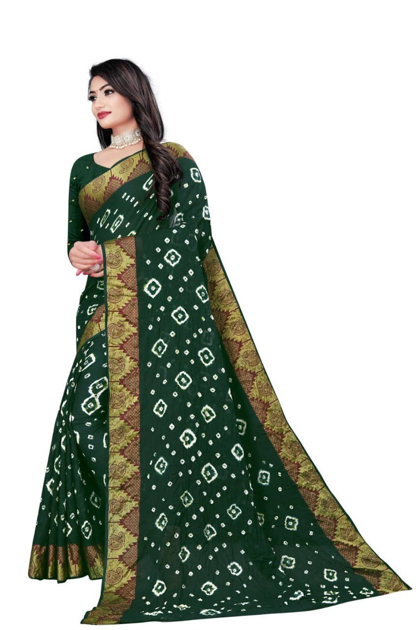 Women's Cotton Bandhani with traditional ethnic design bandhani saree