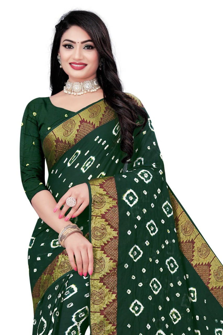 Women's Cotton Bandhani with traditional ethnic design bandhani saree