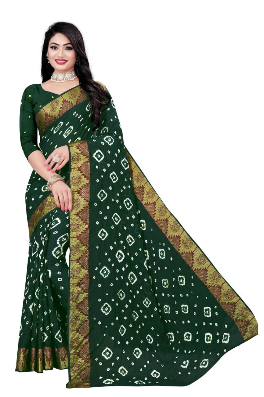 Women's Cotton Bandhani with traditional ethnic design bandhani saree